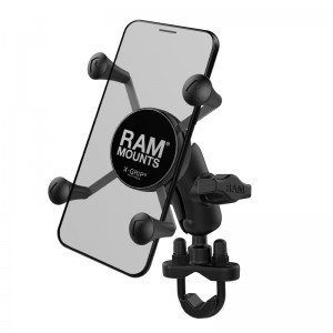 Support de guidon avec berceau de smartphone X-Grip® universel pour smartphone de petite et moyenne taille