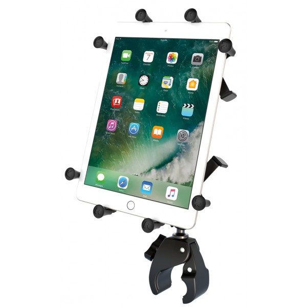 Support X-Grip® avec une base petite pince et adaptateur orientable pour  tablettes 10